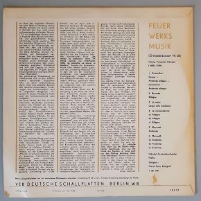 Georg Friedrich Händel – "Feuerwerksmusik (Orchesterkonzert" (ETERNA – 7 20 190) Cover Rückseite Georg Friedrich Händel – "Feuerwerksmusik (Orchesterkonzert" (ETERNA – 7 20 190) Cover Rückseite