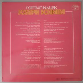 Joseph Schmidt – "Portrait In Musik" (Telefunken – 6.28036 DP) Cover Rückseite Joseph Schmidt – "Portrait In Musik" (Telefunken – 6.28036 DP) Cover Rückseite