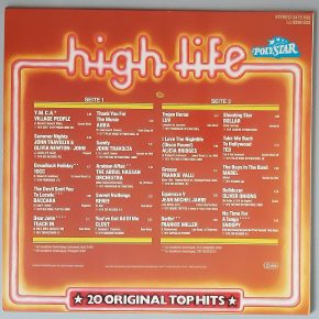 Various – "High Life - 20 Original Top Hits" (Polydor – 2475 533) Cover Rückseite Various – "High Life - 20 Original Top Hits" (Polydor – 2475 533) Cover Rückseite