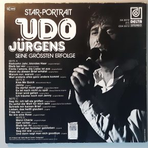 Star-Portrait Udo Jürgens "Seine Grössten Erfolge" (Delta – DA 2072) Cover Rückseite