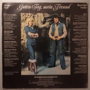 Monika Hauff - Klaus-Dieter Henkler– "Guten Tag, Mein Freund" (AMIGA – 8 55 523) Cover Rückseite Monika Hauff - Klaus-Dieter Henkler– "Guten Tag, Mein Freund" (AMIGA – 8 55 523) Cover Rückseite