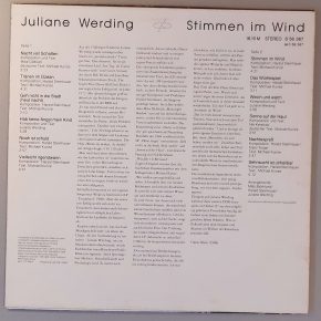 Juliane Werding – "Stimmen Im Wind" (AMIGA – 8 56 367) Cover Rückseite