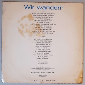 Alfons Bauer Und Großes Orchester – "Wir Wandern" (AMIGA – 8 45 062) Cover Rückseite Alfons Bauer Und Großes Orchester – "Wir Wandern" (AMIGA – 8 45 062) Cover Rückseite