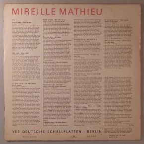 Mireille Mathieu – "Mireille Mathieu" (AMIGA – 8 55 206) Cover Rückseite Mireille Mathieu – "Mireille Mathieu" (AMIGA – 8 55 206) Cover Rückseite