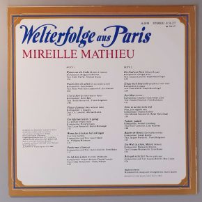 Mireille Mathieu – "Welterfolge Aus Paris" (AMIGA – 8 56 277) Cover Rückseite