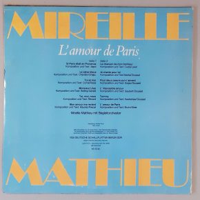 Mireille Mathieu – "L'Amour De Paris" (AMIGA – 8 55 305) Cover Rückseite Mireille Mathieu – "L'Amour De Paris" (AMIGA – 8 55 305) Cover Rückseite