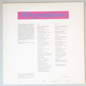 Various – "Wir Gratulieren" (AMIGA – 8 45 076) Cover Rückseite Various – "Wir Gratulieren" (AMIGA – 8 45 076) Cover Rückseite