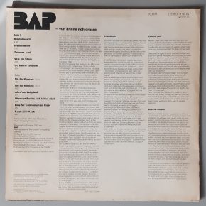 BAP – "Vun Drinne Noh Drusse" (AMIGA 8 56 027) Cover Rückseite BAP – "Vun Drinne Noh Drusse" (AMIGA 8 56 027) Cover Rückseite