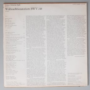J. S. Bach - Weihnachtsoratorium (Eterna - 8 26 693) Cover Rückseite J. S. Bach - Weihnachtsoratorium (Eterna - 8 26 693) Cover Rückseite
