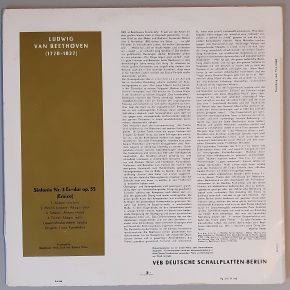 Ludwig van Beethoven "Sinfonie Nr. 3 Es-dur Op. 55 (Eroica)" (ETERNA – 8 25 412) Cover Rückseite Ludwig van Beethoven "Sinfonie Nr. 3 Es-dur Op. 55 (Eroica)" (ETERNA – 8 25 412) Cover Rückseite